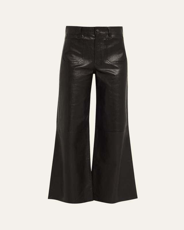 Le Slim Palazzo Modernist Pocket Leather Jeans